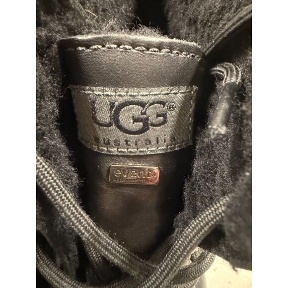UGG Australia Waterproof Black Leather Winter Snow Boots Vibram Sole main image 5